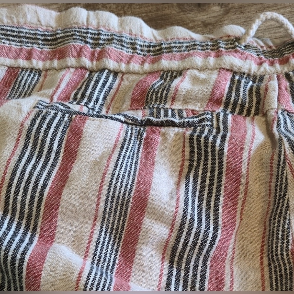 Women’s Rewind Boho Striped Multicolor Linen Wide-Leg Pants Size 3/27 - Picture 7 of 7